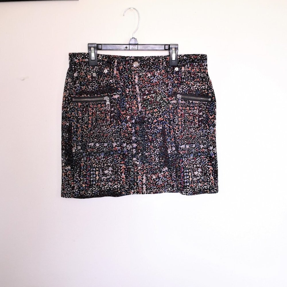 Club Monaco Corduroy Floral Mini‎ Skirt Size 2